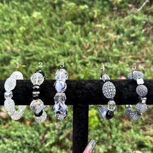 Handmade monchrome clear tribal bracelets from Ghana